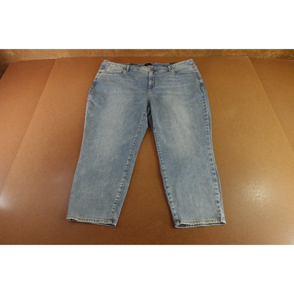 Talbots Womens 22W Blue Denim Ciara Wash High Waist Crop Jegging Jeans NWT